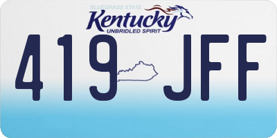 KY license plate 419JFF