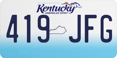 KY license plate 419JFG