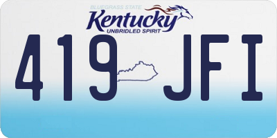 KY license plate 419JFI