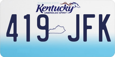 KY license plate 419JFK