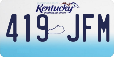 KY license plate 419JFM