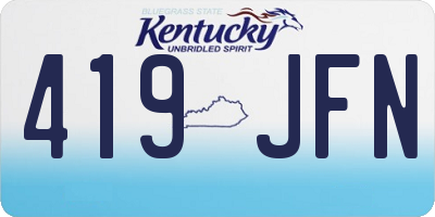 KY license plate 419JFN