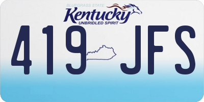 KY license plate 419JFS