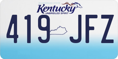 KY license plate 419JFZ