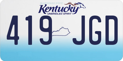 KY license plate 419JGD