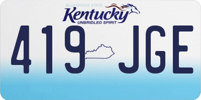 KY license plate 419JGE