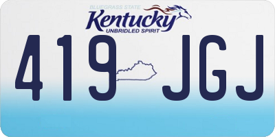 KY license plate 419JGJ
