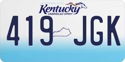 KY license plate 419JGK