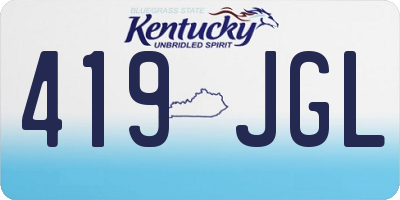 KY license plate 419JGL