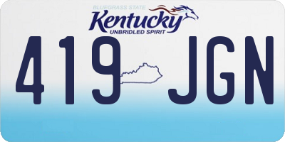 KY license plate 419JGN