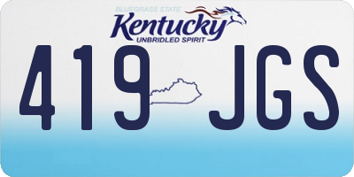KY license plate 419JGS
