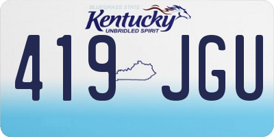 KY license plate 419JGU