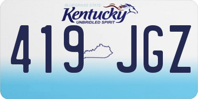 KY license plate 419JGZ