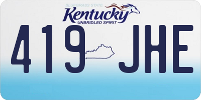 KY license plate 419JHE