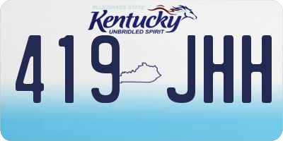KY license plate 419JHH