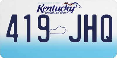 KY license plate 419JHQ