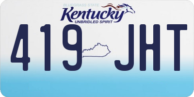 KY license plate 419JHT