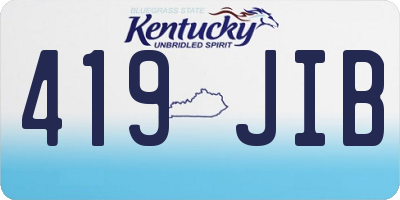 KY license plate 419JIB