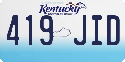 KY license plate 419JID