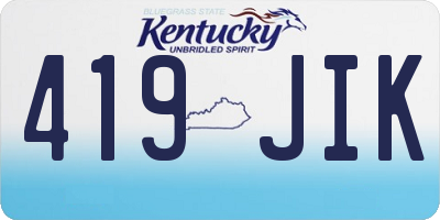 KY license plate 419JIK
