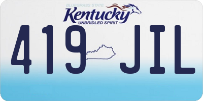 KY license plate 419JIL