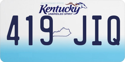 KY license plate 419JIQ