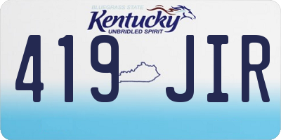 KY license plate 419JIR