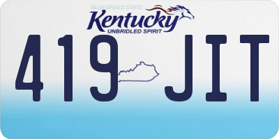 KY license plate 419JIT