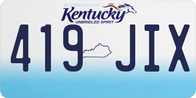 KY license plate 419JIX