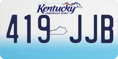 KY license plate 419JJB