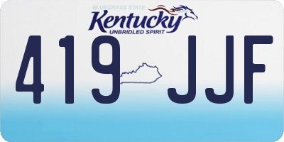 KY license plate 419JJF