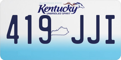 KY license plate 419JJI