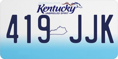 KY license plate 419JJK