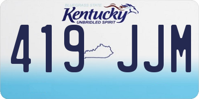 KY license plate 419JJM