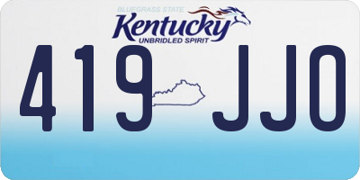 KY license plate 419JJO