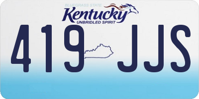 KY license plate 419JJS