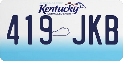 KY license plate 419JKB