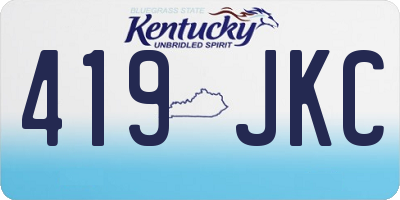 KY license plate 419JKC
