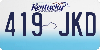 KY license plate 419JKD