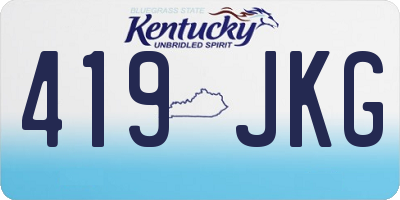 KY license plate 419JKG