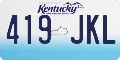 KY license plate 419JKL