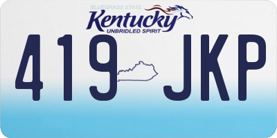 KY license plate 419JKP