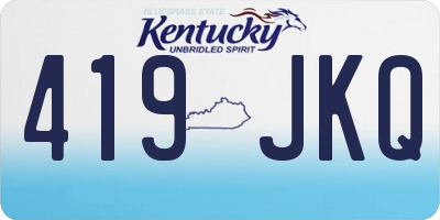 KY license plate 419JKQ