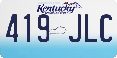 KY license plate 419JLC
