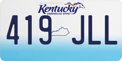 KY license plate 419JLL