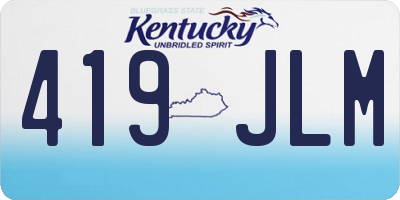 KY license plate 419JLM