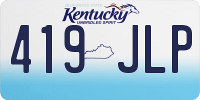 KY license plate 419JLP