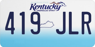 KY license plate 419JLR