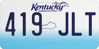 KY license plate 419JLT