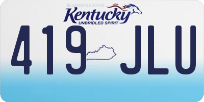 KY license plate 419JLU
